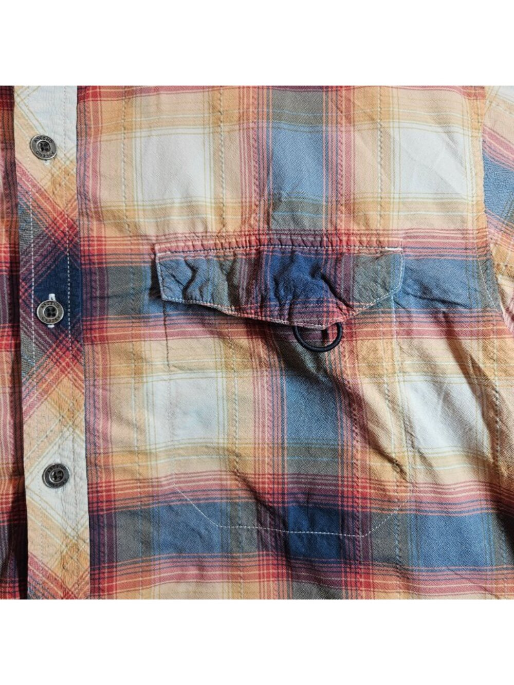 Ascend Plaid Short Sleeve Button Shirt Vented Mens L Breathable office outdoor - Picture 6 of 14
